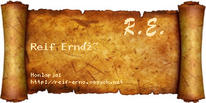 Reif Ernő névjegykártya